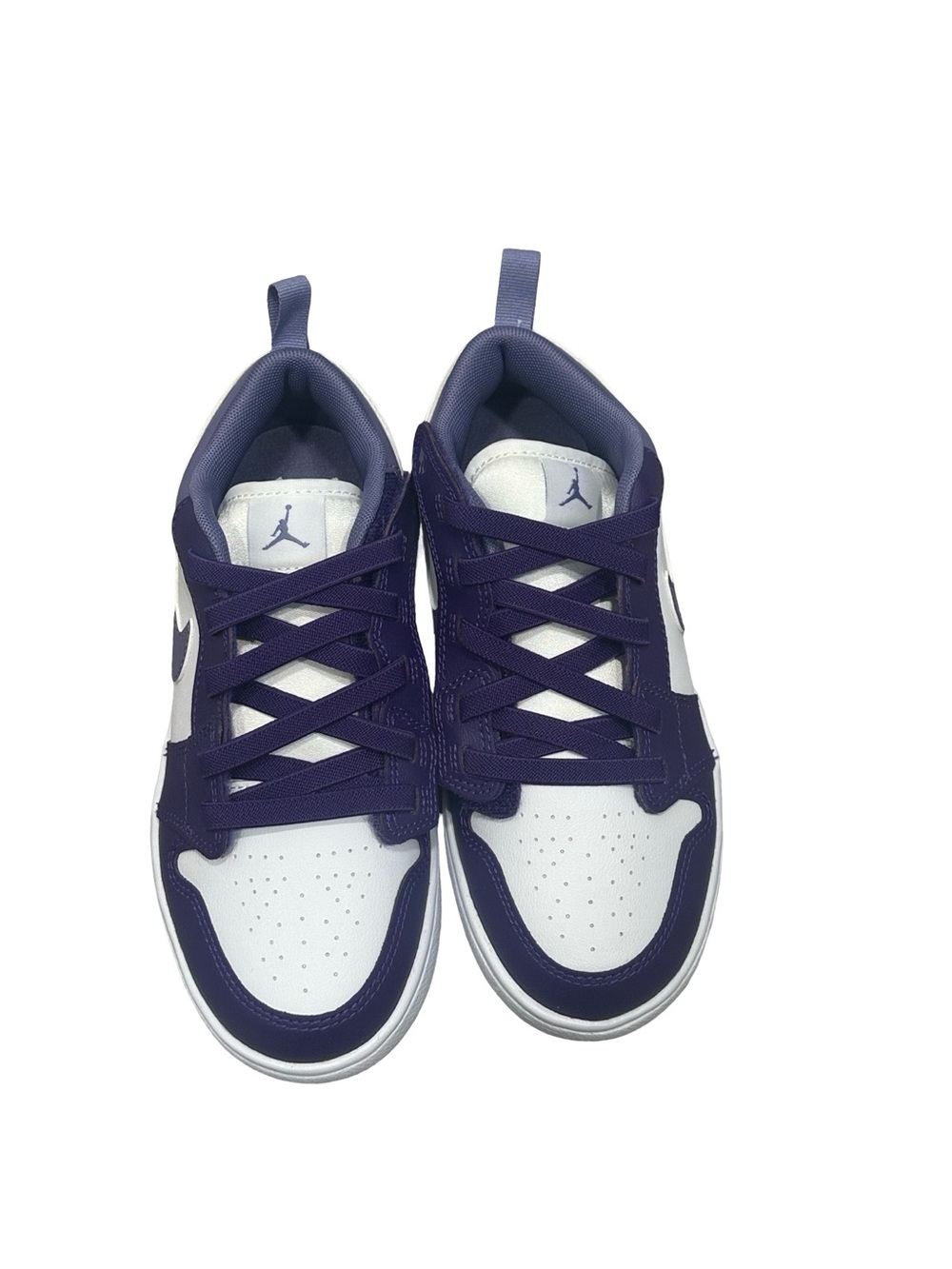 NWOT Nike Jordan 1 Low Alt Kids' Size 2 Purple and White Low-Top Sneakers